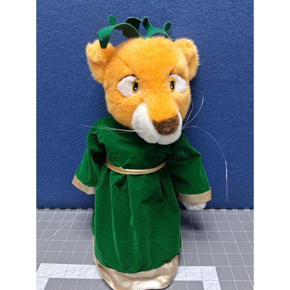 Liberty Toy Lion Plush Orange Green Velvet Robe Medieval Crown 1994 Vintage